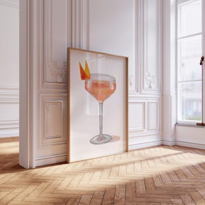 Paper Plane Cocktail Print Foodie Wall Art Kitchen Decor Drink Poster Watercolour Bar Art Painting NYC Retro Bourbon Aperol Bartender Gift