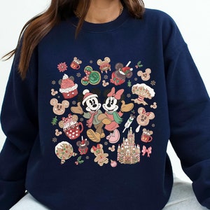Vintage Disney Gingerbread Christmas Sweatshirt, Mickey Minnie Christmas shirts, Mickey's Very Merry Christmas Shirt, Christmas Party shirt