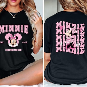 Pink Disney Minnie Shirt, Two Side Minnie Shirt, Minnie Mouse Sweater, Minnie Coquette Bow T-Shirt, Disney Minnie Sweatshirt, Gift for Her