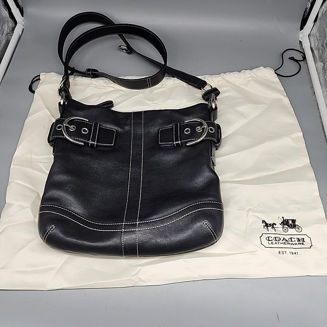 美品 vintage coach old soho ソーホー 黒 Coach vintage 100% authentic black leather Soho | Depop