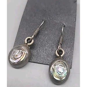 Vintage Labradorite Dangle Sterling Silver Earrings 