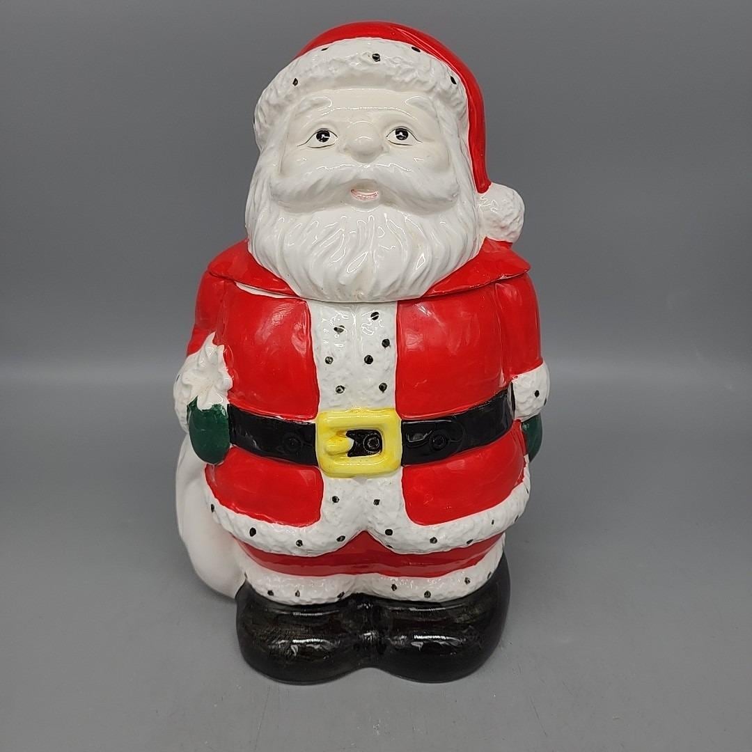 Vintage - Santa Claus Red Cookie Jar Christmas Made in Japan No