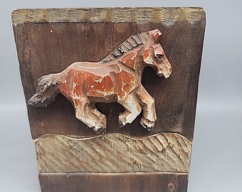 Coperchio per scatola di fazzoletti di cavallo in legno rustico