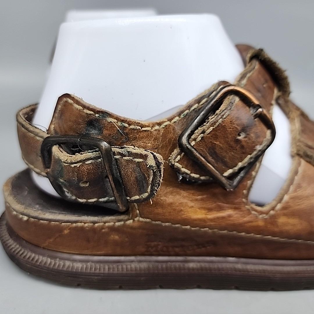 Vintage Handmade Brown Leather fisherman Sandals with Gold Buckles. Handmade Brown Leather Fisherman Sandals for Women - Soft  main image 3