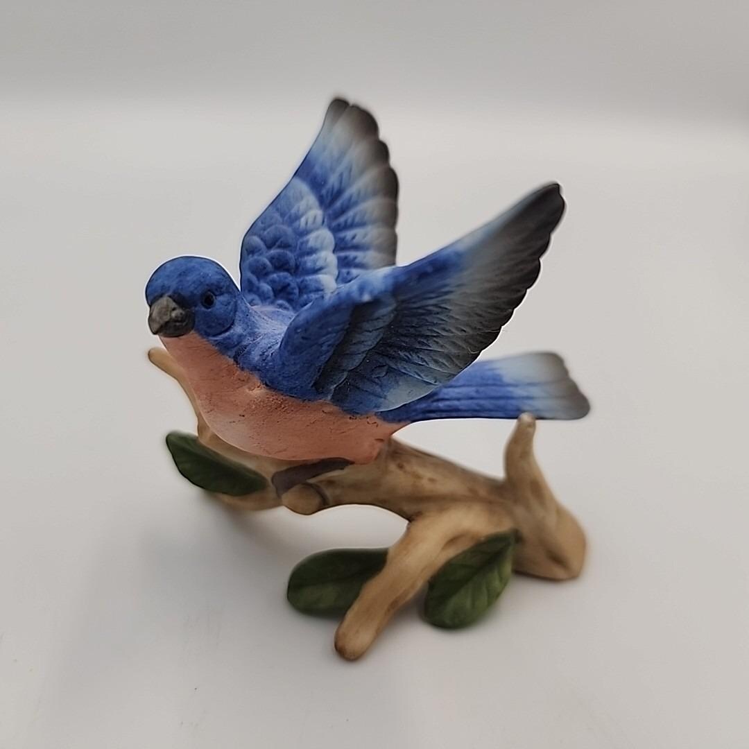 Vintage Ceramic “bluebird on a Branch” Figurine 2.25