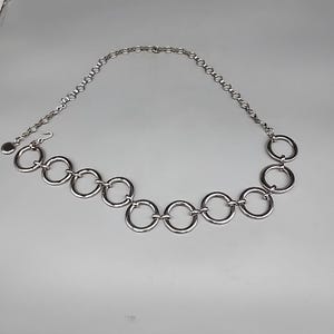 Vintage‎ Silver Chain Linked Adjustable Belt 39\