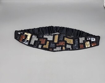 Vintage La Regale LTD Hand Beaded Belt Colorful Metallic 
