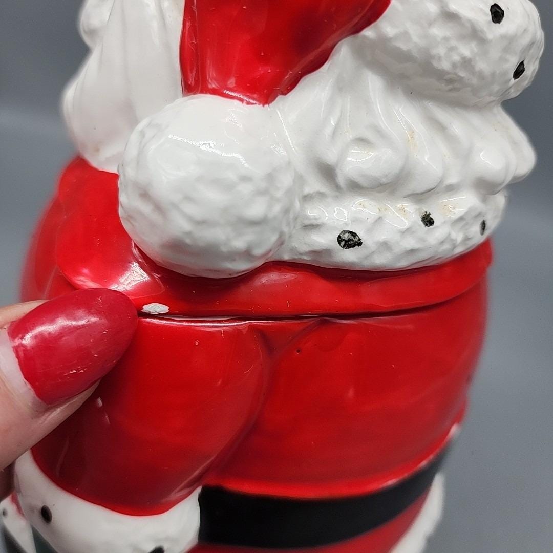 Vintage - Santa Claus Red Cookie Jar Christmas Made in Japan No