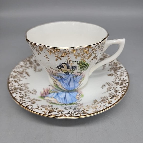 Vintage QUEEN'S Fine Bone China Cup & Saucer Victorian Made in