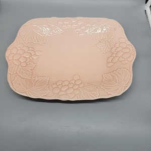 Vintage Studio Nova Original Rosa Pfirsich Obstteller 16x12" Keramik