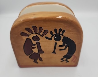 Casa Vero Kokopelli Ceramic Napkin Holder Southwest