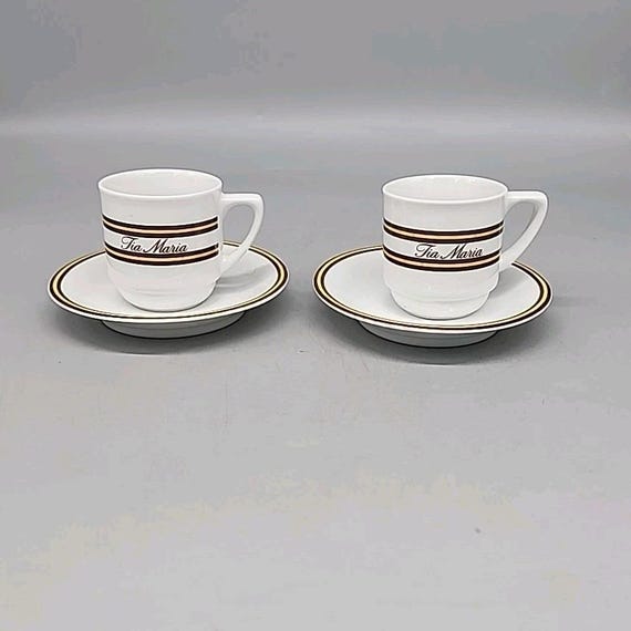Porcelana Schmidt Ivory China コーヒーカップ Tia Maria Demitasse Cups & Saucers Set of 2 – Schmidt Porcelana