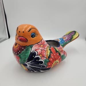 Talavera Pottery Planter Dove Bird Mexican Ceramic Animal Flower Pot 14"