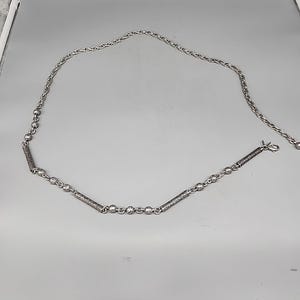 Modernist Chain Belt Matte Silver Tone Luxe Geometric Minimalist Unisex 32.5 In Women main image 4