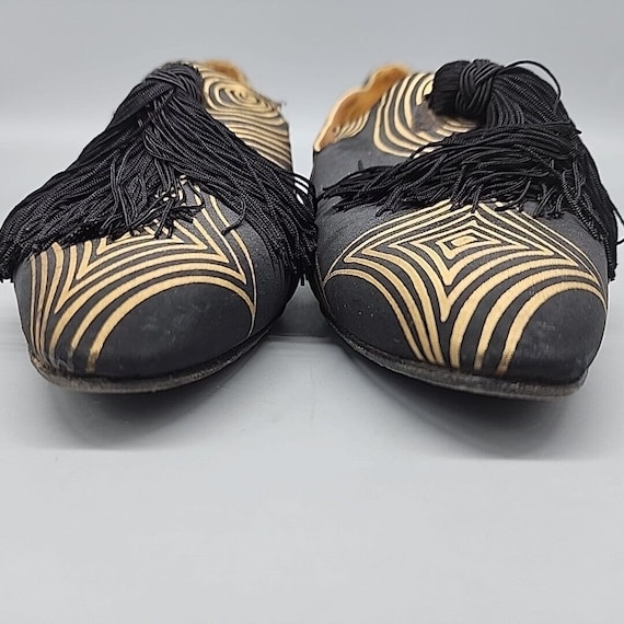 Vintage 90s Kenneth Cole Women s Shoes Ballet Flats Size 8 Black Gold Tassels Etsy UK