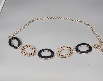 Chicos Leopard Print & Silver Tone Chain Belt 40 Inches - Etsy display picture 2