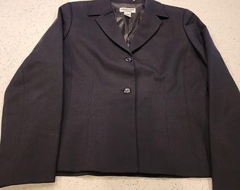 Chaqueta Pendleton para mujer, 8 Blazer de lana negro de 2 botones