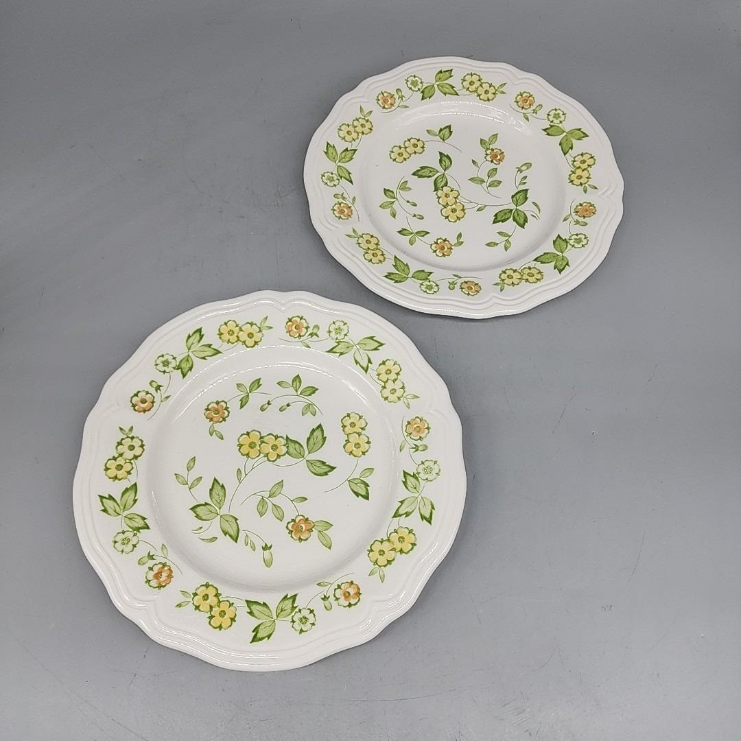 Vintage Ironstone Sears China PETIT FLORA Salad Plates Set 2 4309 Japan ...