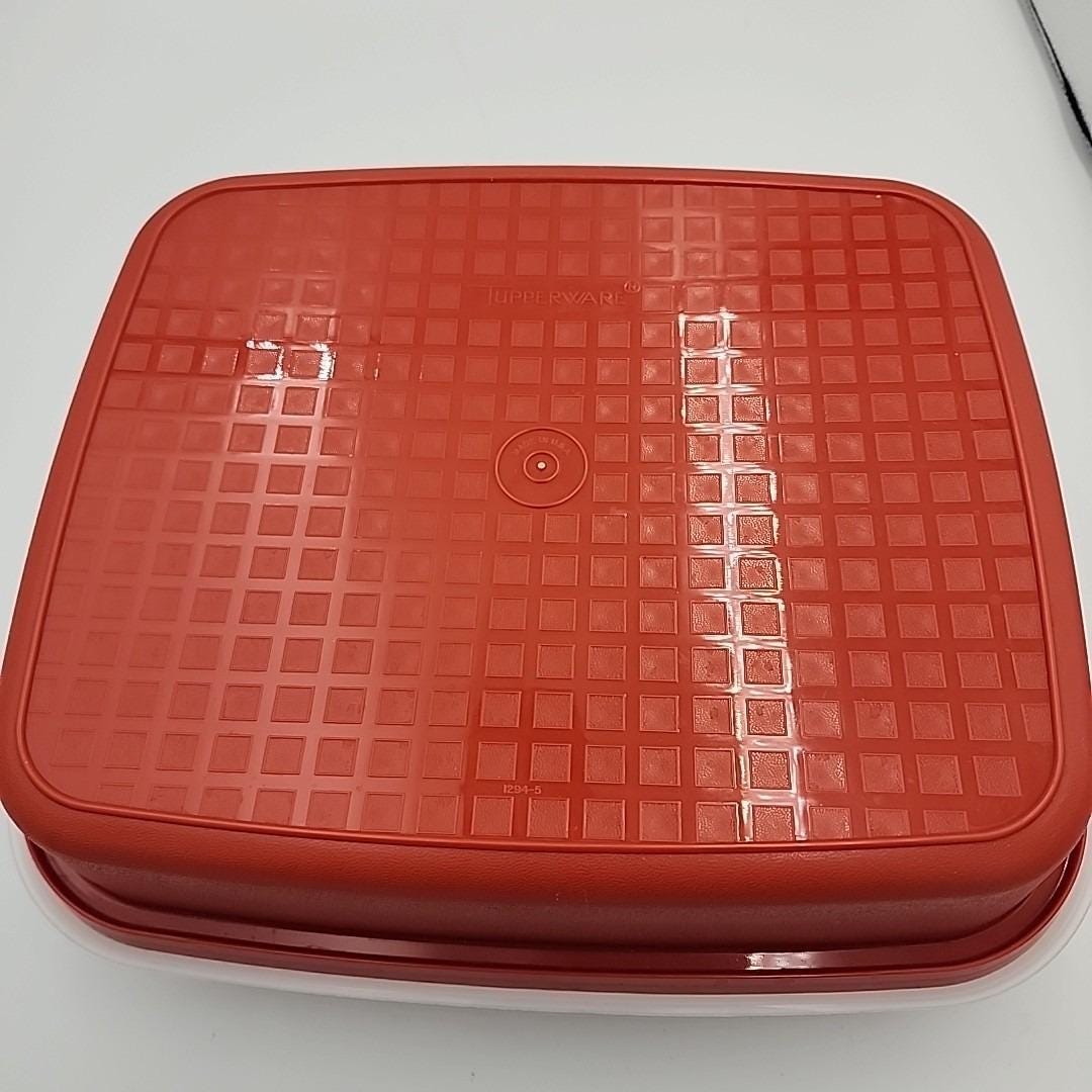 Tupperware Bottom Vintage Tupperware Red Meat Marinade Container Large Bottom 1294-6 Lid ...
