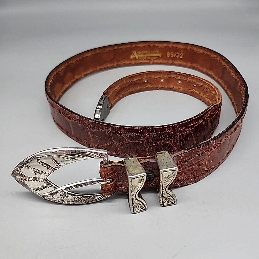 Vintage Doppia Vita Italy Leather Western Belt Unisex Brown  display picture 1