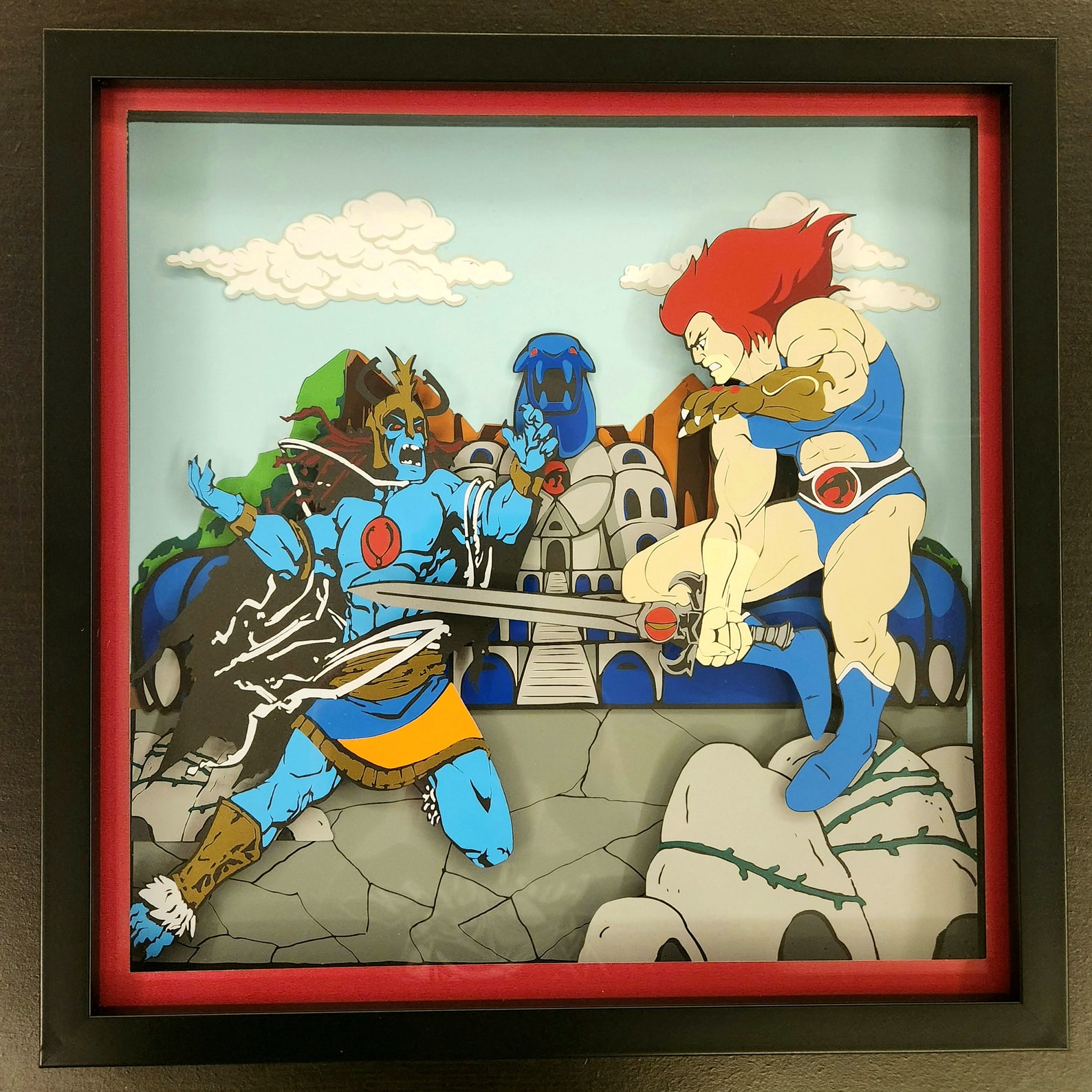 Thundercats Lion o Vs Mumm ra 12x12in Shadowbox Etsy thundercats-lion-o-vs-mumm-ra-12x12in-shadowbox-etsy