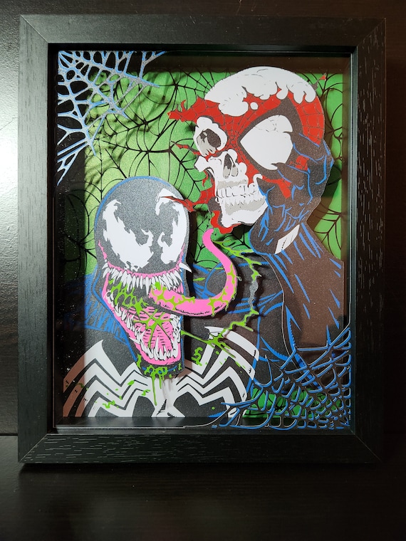Venom / Spider-man 8 X 10in Shadow Box Amazing Spiderman #347