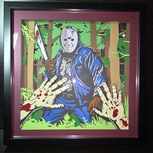 Jason Voorhees Friday the 13th 12x12in shadow box