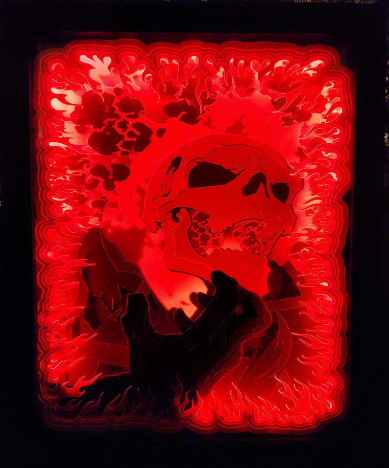 Ghost Rider 8x 10in Shadow Box/light Box Led - Etsy