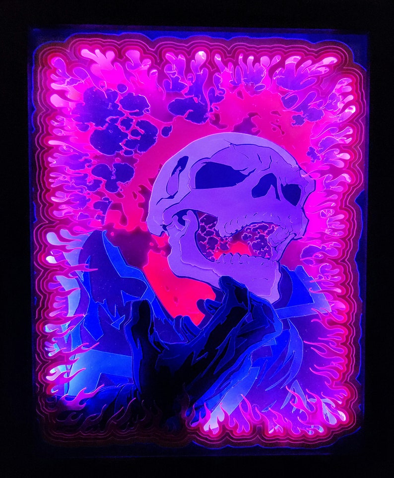 Ghost Rider 8x 10in Shadow Box/light Box Led - Etsy