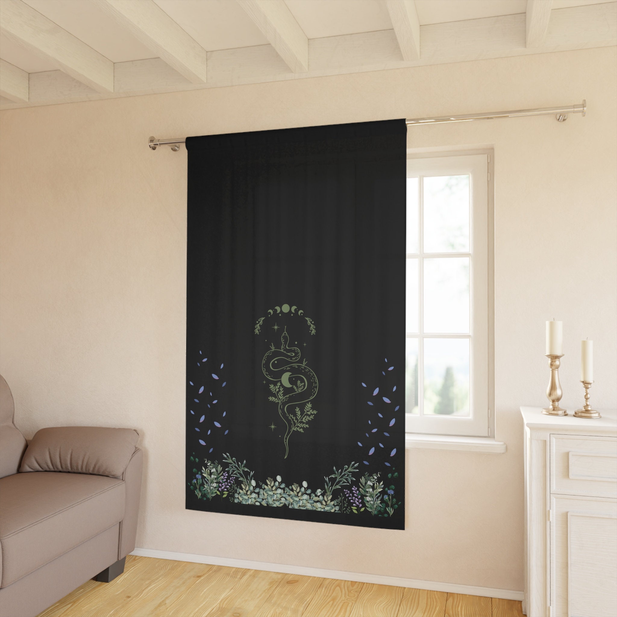 Whimsy Goth Bedroom Dark Aesthetic Curtain - Etsy