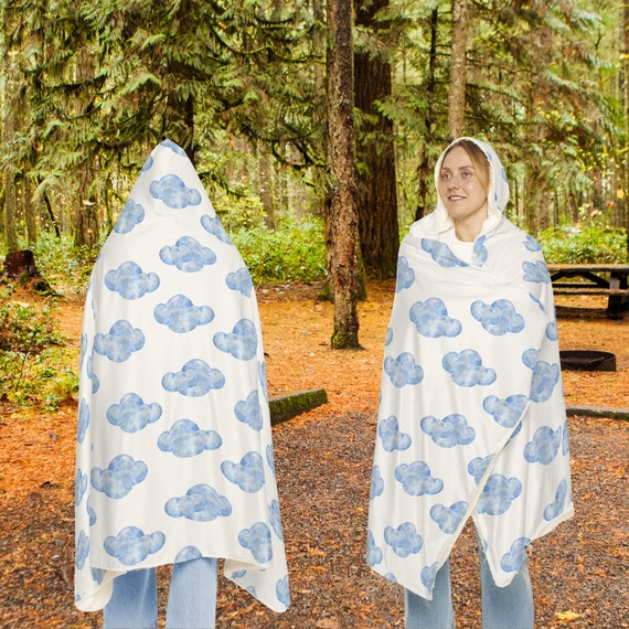 Cute Fluffy Cloud Sherpa Hooded Snuggle Blanket Ault Outdoor Festival Camping Blanket Etsy