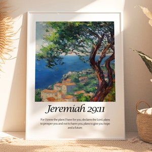 Jeremiah 29:11 Bible Verse Poster | Boho Bible Verse Print | Vintage Scripture Art Print | Aesthetic Bible Verse Wall Art | Digital Download