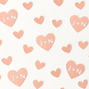 Heart Confetti Custom Initials Name Confetti Anniversary Wedding Decor Bachelorette Last Toast Last Rodeo Bridal Party Valentines Day Decor