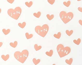 Heart Confetti Custom Initials Name Confetti Anniversary Wedding Decor Bachelorette Last Toast Last Rodeo Bridal Party Valentines Day