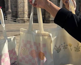 Concha Tote Cute Pasta Bag Pink Checkered Espresso Martini Grocery Bag Everyday Aesthetic Tote Coquette Gingham Accessories