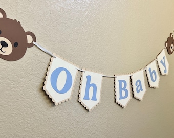 Bear Banner Baby Shower Decor Teddy Bear Banner Oh Baby Beary First We Can Bearly Wait Neutral Decor It’s a Boy It’s a Girl Gender Reveal
