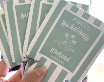 Cute Custom Bachelorette Party Koozie Can Cooler Bridesmaid Gift Last Rodeo Toast on the Coast Decor Coquette Knot Bride Tribe Disco Cowgirl