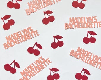 Cherry Bachelorette Party Decor Confetti She’s the Cherry on Top Birthday Cherry Bridal Shower Pink Bachelorette Cherry Picked Galentines