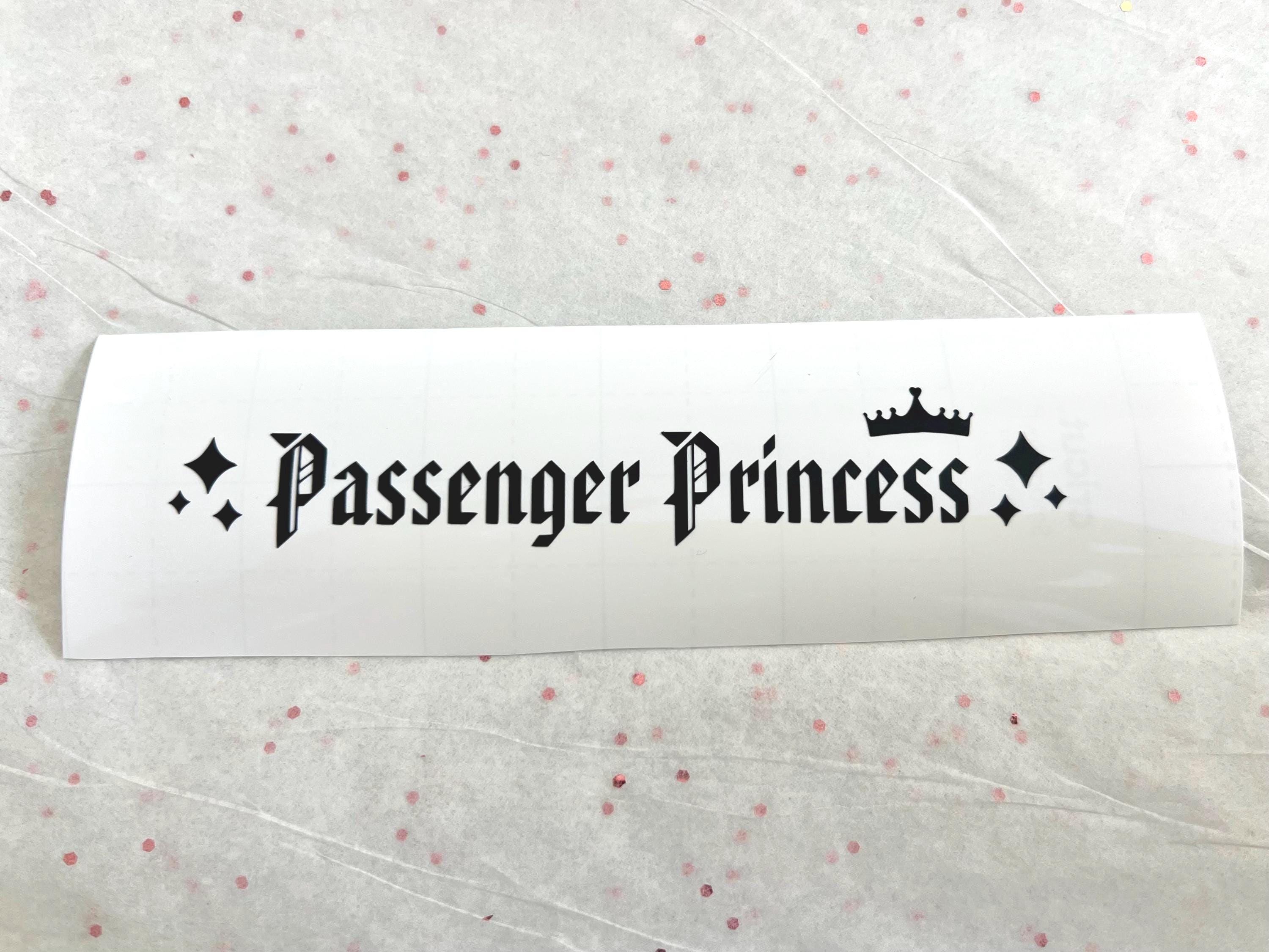Autocollants Voiture 'Passenger Princess' - Lot De 3 Stickers Vinyle Résistants