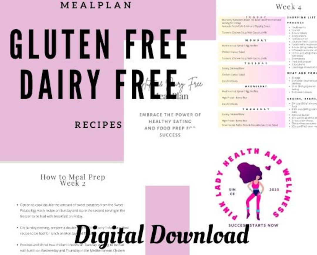 Gluten Dairy Free Meal Plan and Recipe Bundle - Etsy