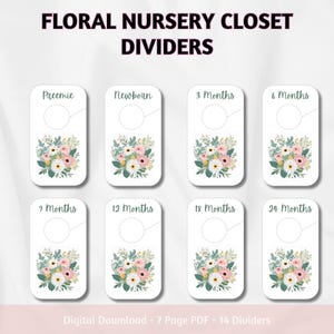 Floral Nursery Closet Dividers, Baby Closet Dividers, Closet Organizer, Baby Girl Room, Nursery Decor, Floral Nursery