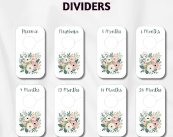 Floral Nursery Closet Dividers: Baby Clothes Organizer (Digital Download)