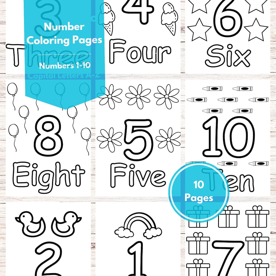 Number Coloring Pages 1-10, Prek Activity, Toddler Activity, Coloring Pages, Numbers Activity ...