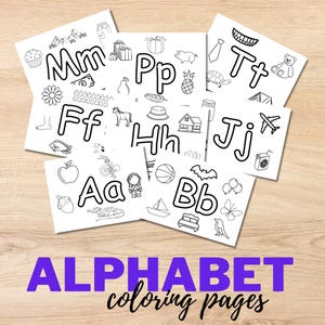 Alphabet préscolaire à colorier : activité à imprimer pour les tout-petits (téléchargement numérique)