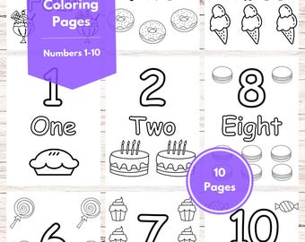 Number Coloring Pages (1-10) Printable Preschool, Kindergarten ...