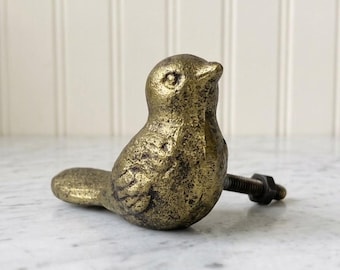Antiqued Gold cast iron bird Knob