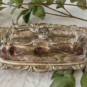 Vintage Silver Plate Butter Dish with beautiful patina