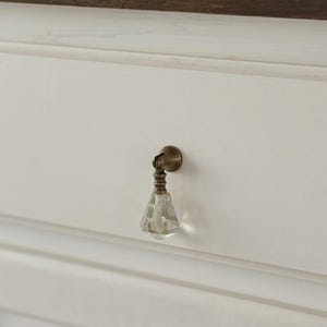 Glass and Antique bronze teardrop Knob