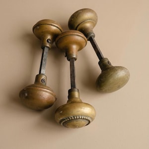 Antique farmhouse solid Brass door knob handles