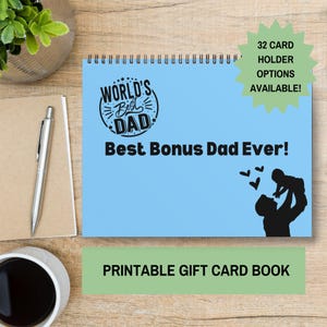 Livre de cartes-cadeau imprimable pour la fête des pères, cadeau pour beau-père, papa intensifié